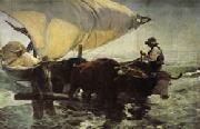 Joaquin Sorolla Y Bastida Return from Fishing Towing the Bark Germany oil painting artist